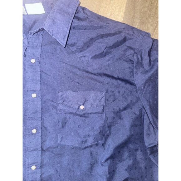Western Frontier Navy Short Sleeve Button-Up Shirt 2XL Cotton Blend - Picture 5 of 6
